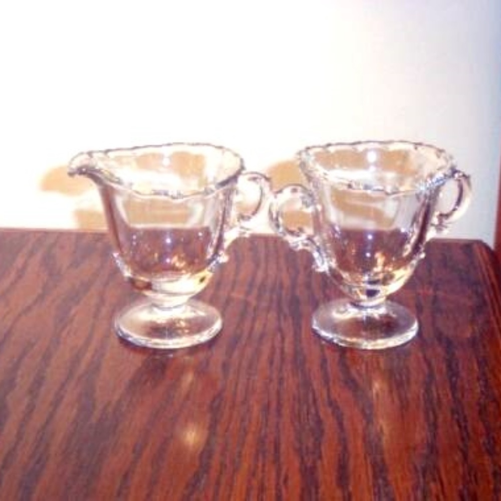 Vintage Fostoria Century Cream and Sugar Set Large